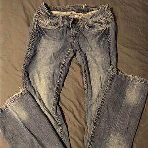 Stylish Blue Straight Leg Women's Jeans